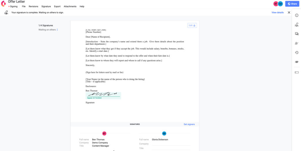 Creating an E-Signature in Concord - Step 3